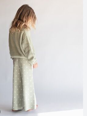 Raised by Water KNIT POLKA DOT PANTS -
MINT